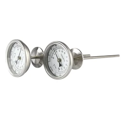 Termômetro bimetálico axial de três braçadeiras, aço inoxidável sanitário, 1.5 polegadas (50,5 mm), 0-220c, sensor de temperatura, moonshining