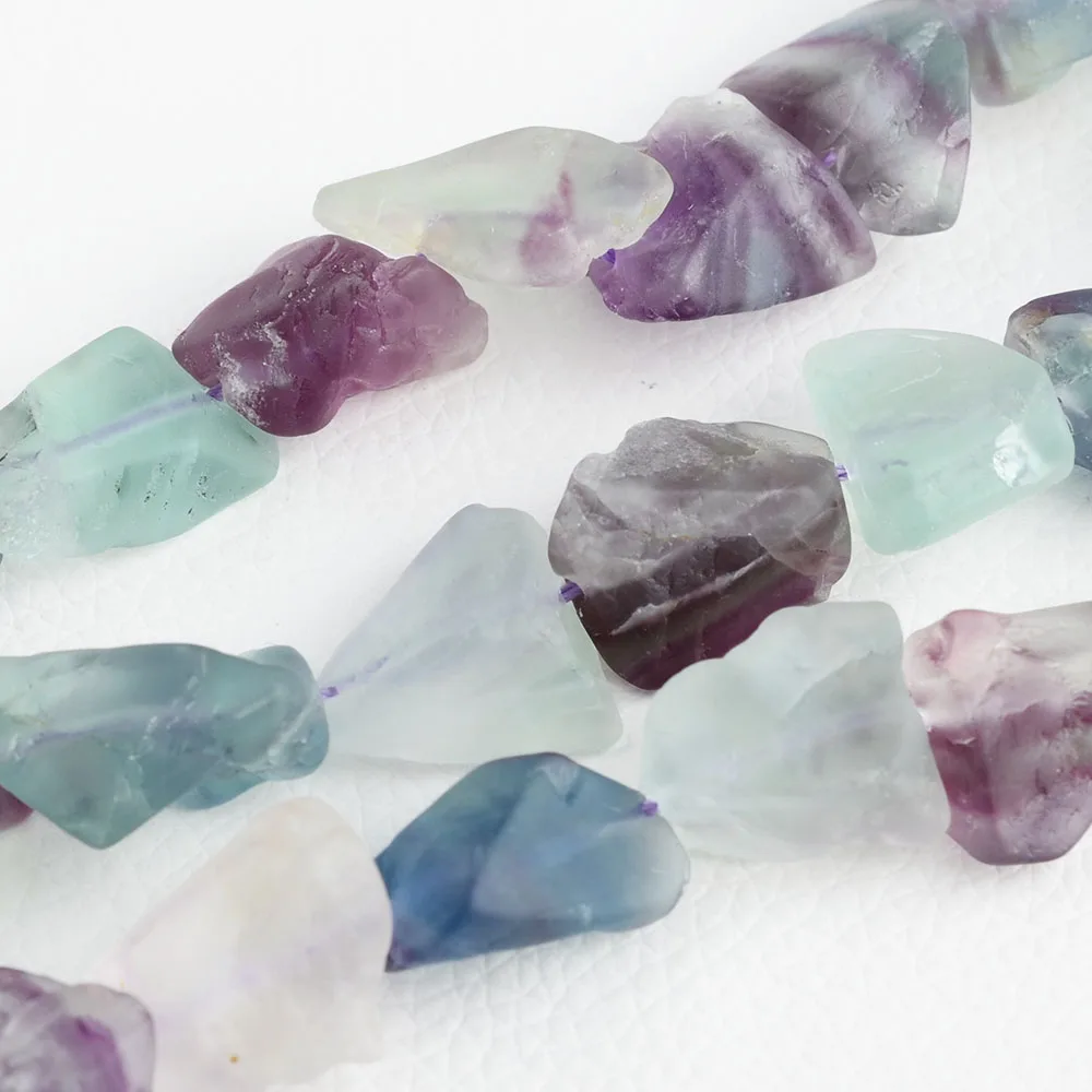 Natural Fluorite Irregular Stone Beads For Jewelry Making DIY Bracelet Necklace Material about 13X18mm Strand 15.5''
