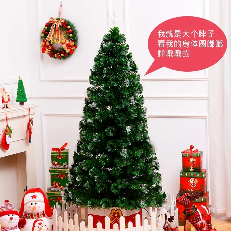 New Hot-selling High-grade Fiber Christmas Tree Led Light Luxury Decoration Package Ornaments for Home Navidad Arboles Plants