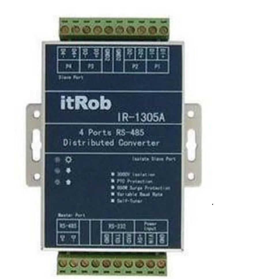 IR-1305A: Industrial-grade opto-isolated distributor RS-485/232 main port expands 4-way RS-485