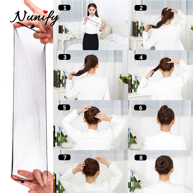 Nunify Hairstyle Tool Black Brown Beige Coffee 4 Colors 5Mm Mesh Hair Elastic Nylon Hairnets Invisible Hair Nets For Women