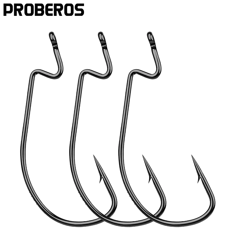 PROBEROS Fishing Hook 38105 Fishhook 1/0#-2/0-3/0-4/0-5/0 1000pc/lot black color Jig Big Hooks