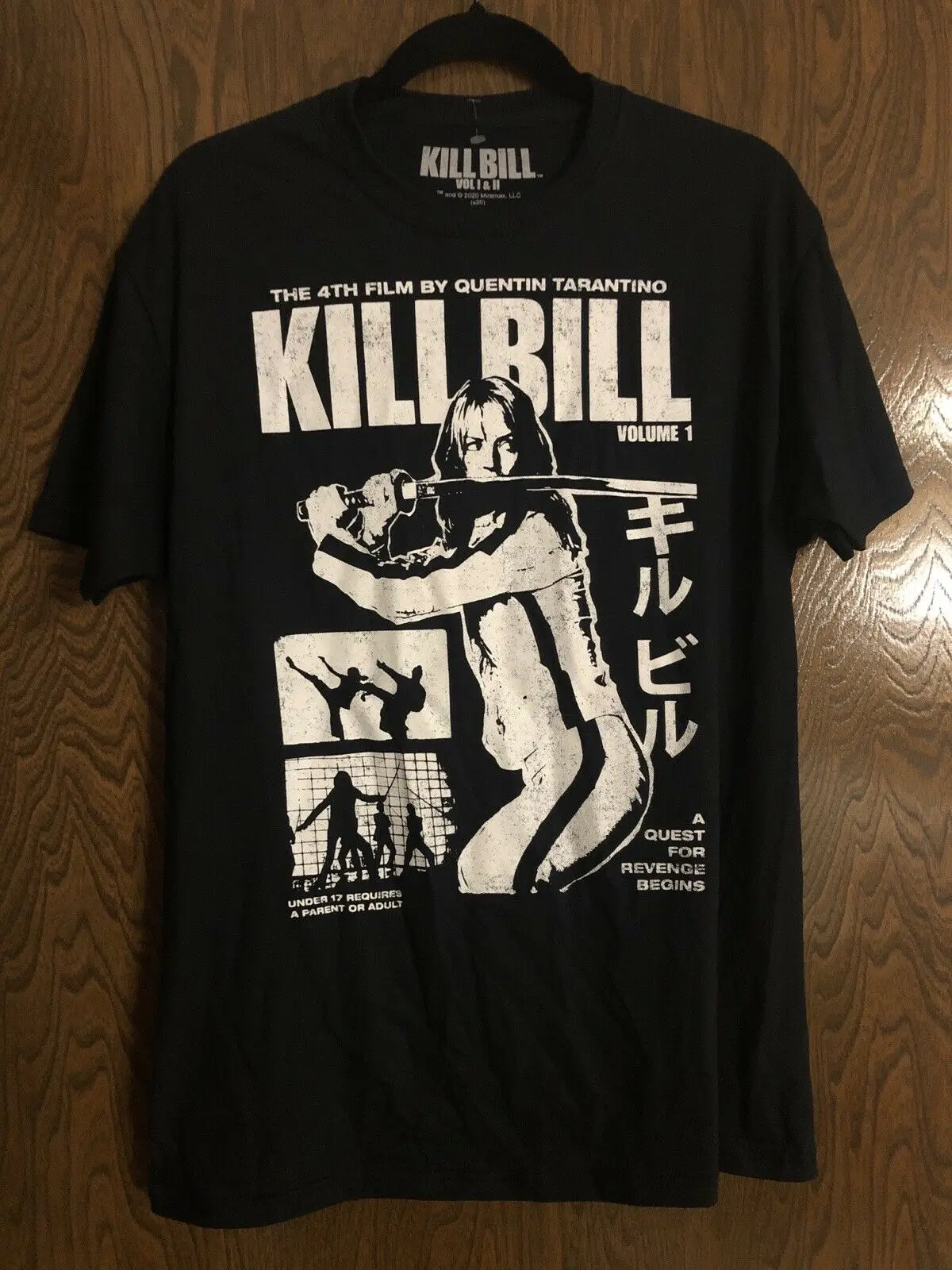 NEW! Kill Bill Vol 1 Vintage Black White Graphic T-Shirt Uma Thurman Men’s Small