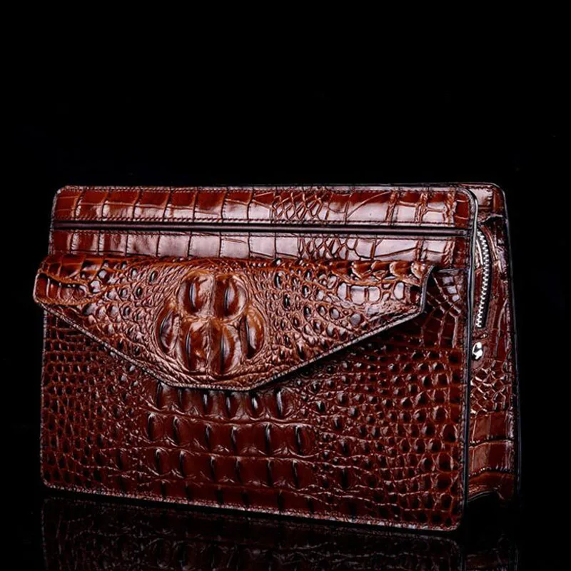 2024 New Product Trendy Fashion Clutch Real Cowhide Wallet High-Quality Crocodile Pattern Famous brand multi-function wallet