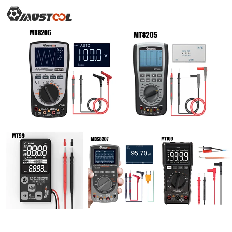 

MUSTOOL MT8206 MDS8207 MT8205 MT99 MT109 2 in 1 Digital Intelligent Handheld Storage Oscilloscope Multimeter Current Voltage