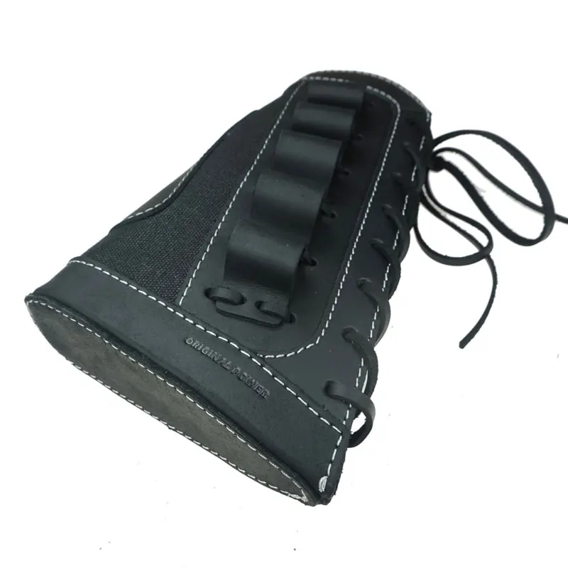 Leather Rifle Sling Shoulder Padding Tactical Strap And Shotgun Gun Buttstock Ammo Shell Holder For 5pcs 12 Gauge