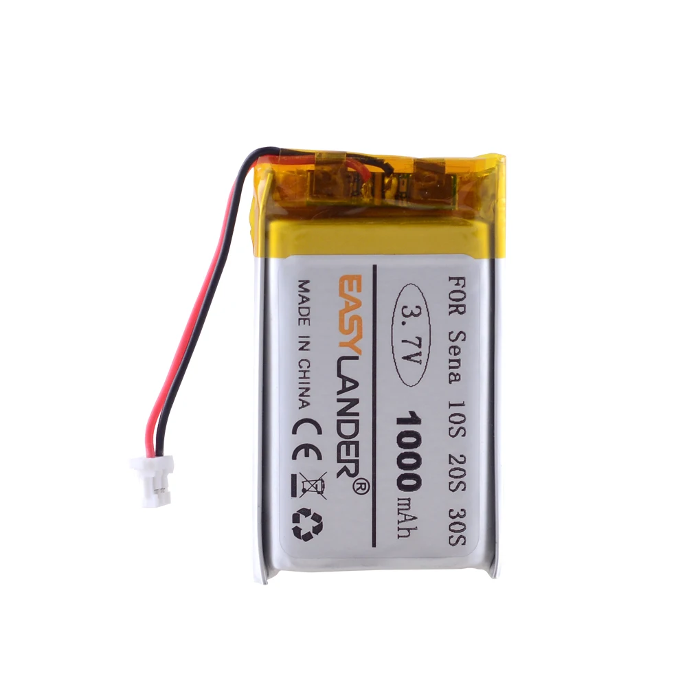 3.7V 1000mAh Battery  For PANFU  Sena 10S, 20S S10 S20 Octelect Sena 20S EVO,30K Motorcycle  Wireless Headset  Replace XK 752439