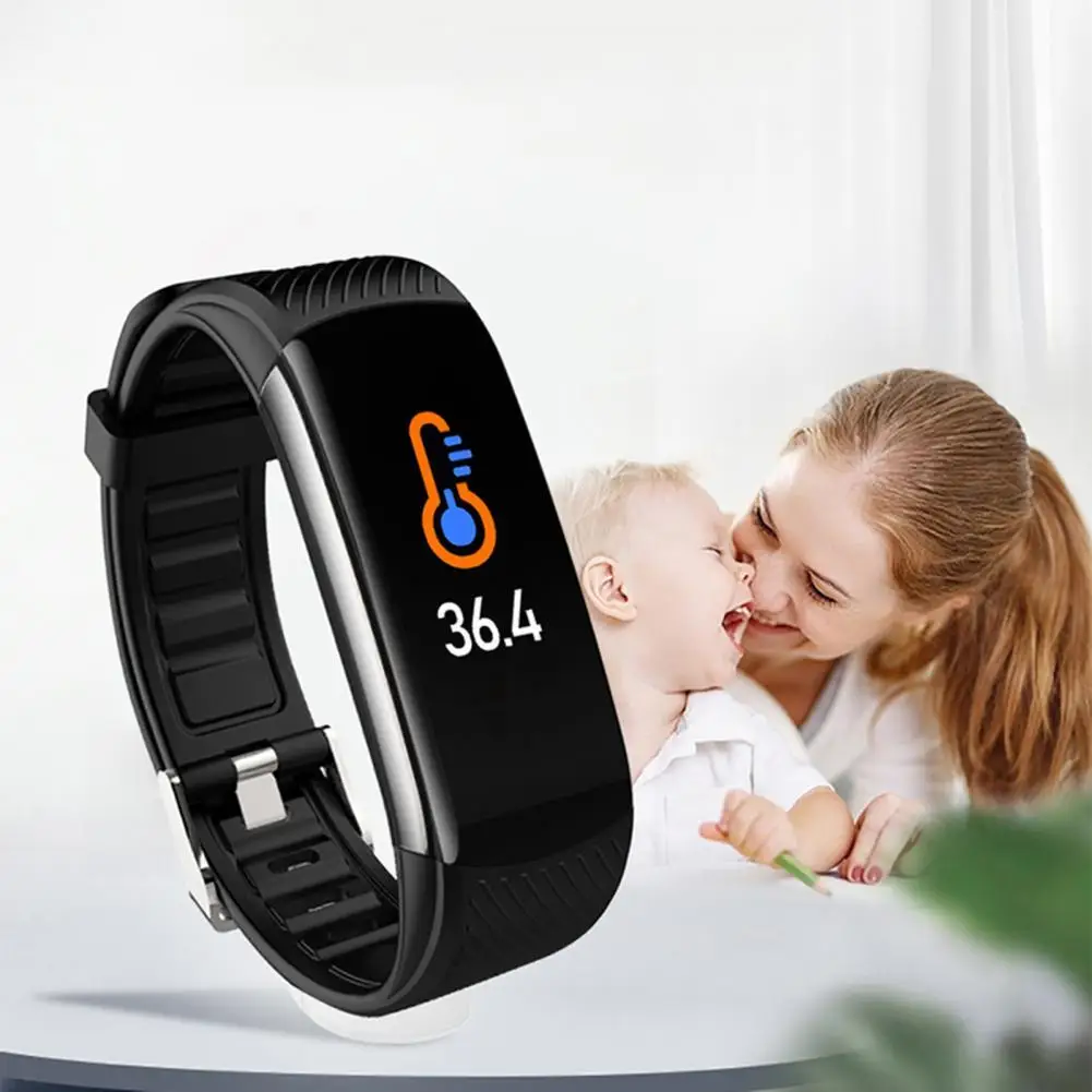 

C6T Smart Watch Waterproof Wristband Body Temperature Monitoring Blood Pressure Heart Rate Smartband Smart Bracelet