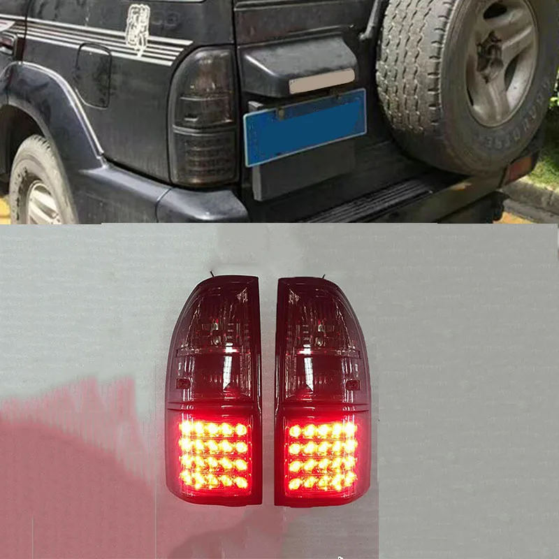 2pcs/set LED Tail Lights Black For Land Cruiser Prado 3400/2700 FJ90 LC90 1998-2002 Year