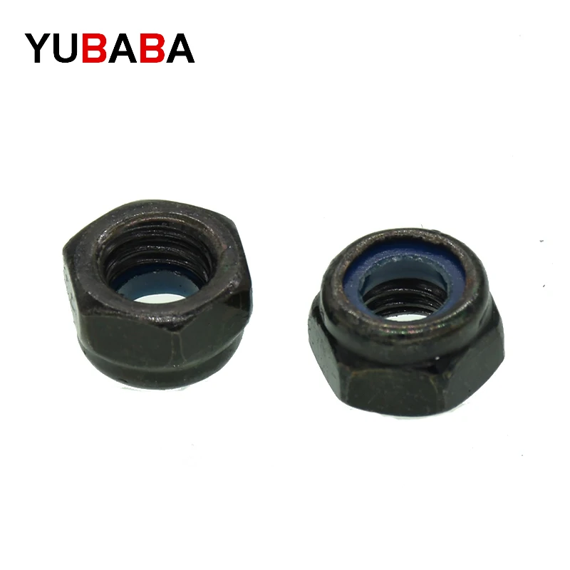 DIN985 BLACK Carbon steel Hex Lock nut M2 M2.5 M3 M4 M5 M6 M8 M10 M12 Nylon Self-locking  Slip Lock Nut