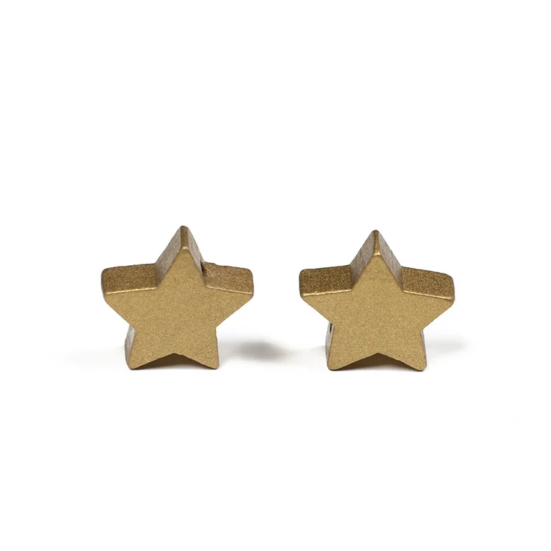 DIY 50Pcs Golden And Sliver Five-pointed Star Wood Chips Spacer Beads Handmade Custom Decorations Craft Baby Toys Accessories