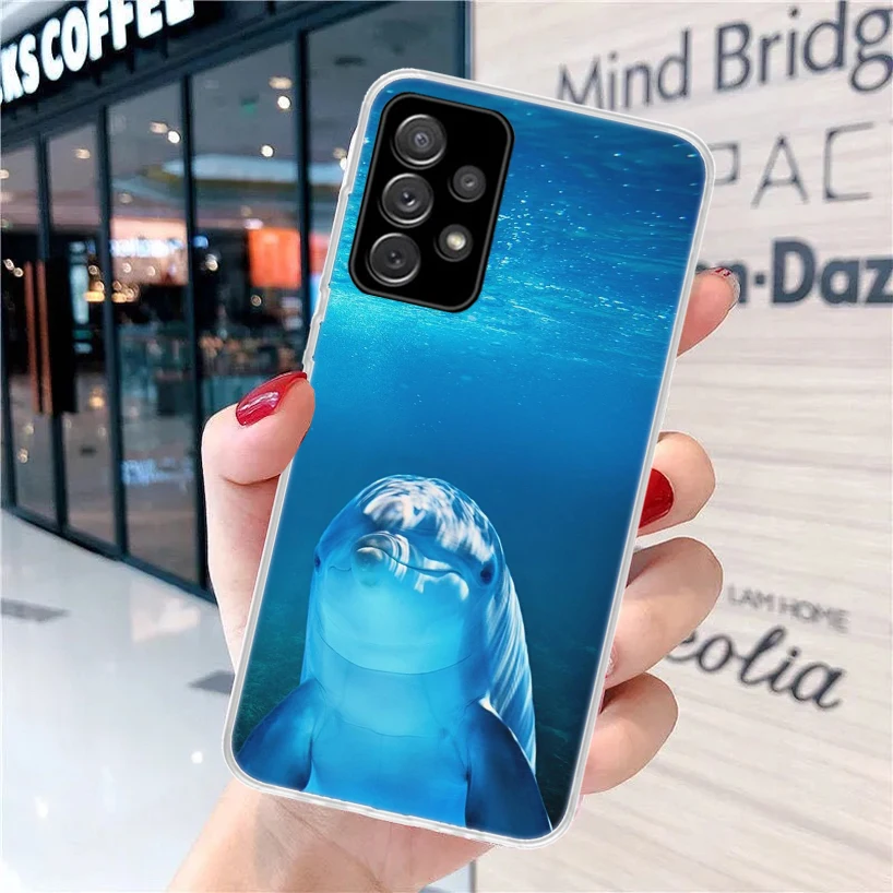 Sea animal cute dolphin For Samsung Galaxy A15 A14 A13 A12 A55 A54 A53 A52 Phone Case A32 A35 A34 A33 A25 A24 A23 A22 A04S A03S