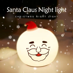 New Santa Silicone Night Light Silicone Touch Sensor LED Night Light for Children Baby Kids 7 Colors Santa USB LED Night Lamp