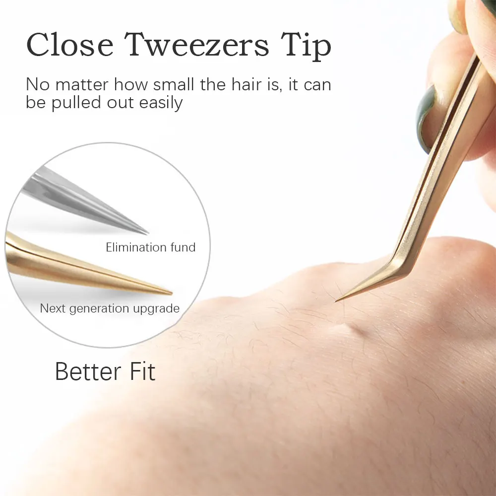 ABONNIE Anti-Slip Eyelash Tweezers High-Density Fiber Tip for Eyelash & Eyebrow Professional Precision Makeup Tools