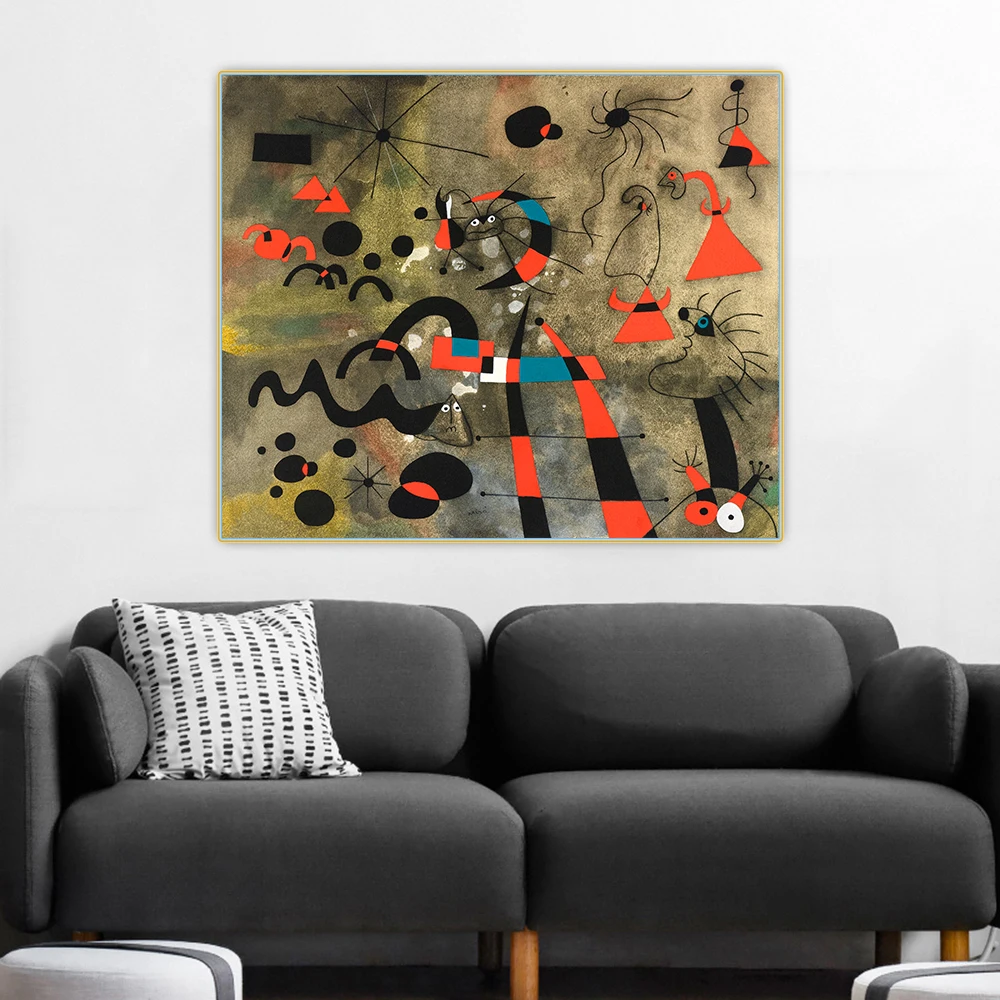 

Joan Miro《The Escape Ladder》Abstract Canvas Oil Painting Artwork Poster Picture Wall Hanging Decor Home Living Room Decoration