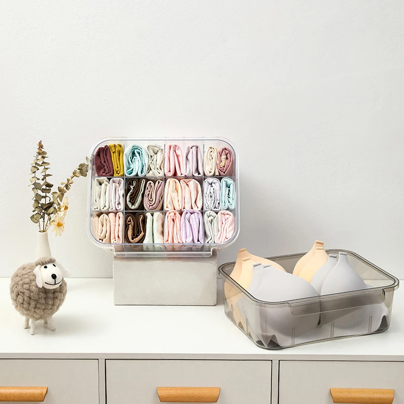 Caja de almacenamiento de ropa interior para el hogar Compartimiento de almacenamiento de ropa dividido Cajón de almacenamiento Armario Calcetines Organizador de separación Pantalones