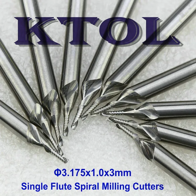 1pc 3.175mm 1 flauta final fresas cnc roteador bits em acrílico importado tungstênio aço sólido carboneto carpintaria ferramenta de corte