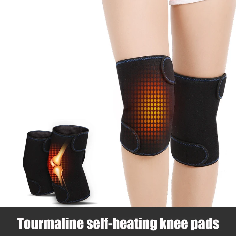 1 Pair Tourmaline Self-heating Kneepad Magnetic Therapy Knee Support Tourmaline Knee Brace Belt Knee Massager Pad Knee Sleeve