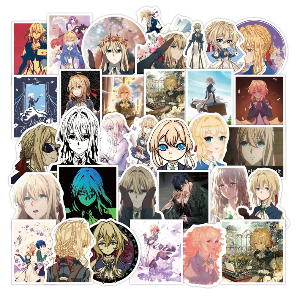 10/30/50PCS Anime Violet Evergarden Graffiti Stickers Suitcase Children\'s Helmet Computer Skateboard Gift Toy Sticker Wholesale