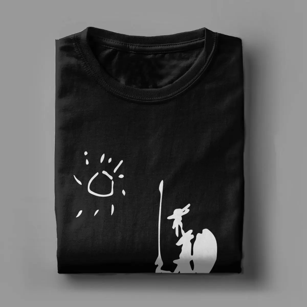 Funny Pablo Picasso Parody Don Quixote T-Shirts Men O Neck 100% Cotton T Shirts Riding Bike Short Sleeve Tees Birthday Clothing