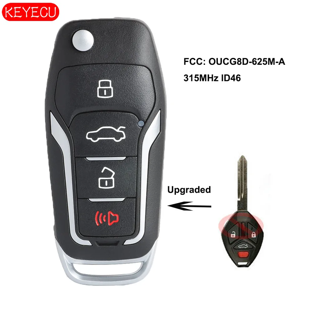 

Keyecu Upgraded Flip Remote Key fob 315MHz ID46 for Mitsubishi Lancer Eclips 2007-2008 - FCC: OUCG8D-625M-A