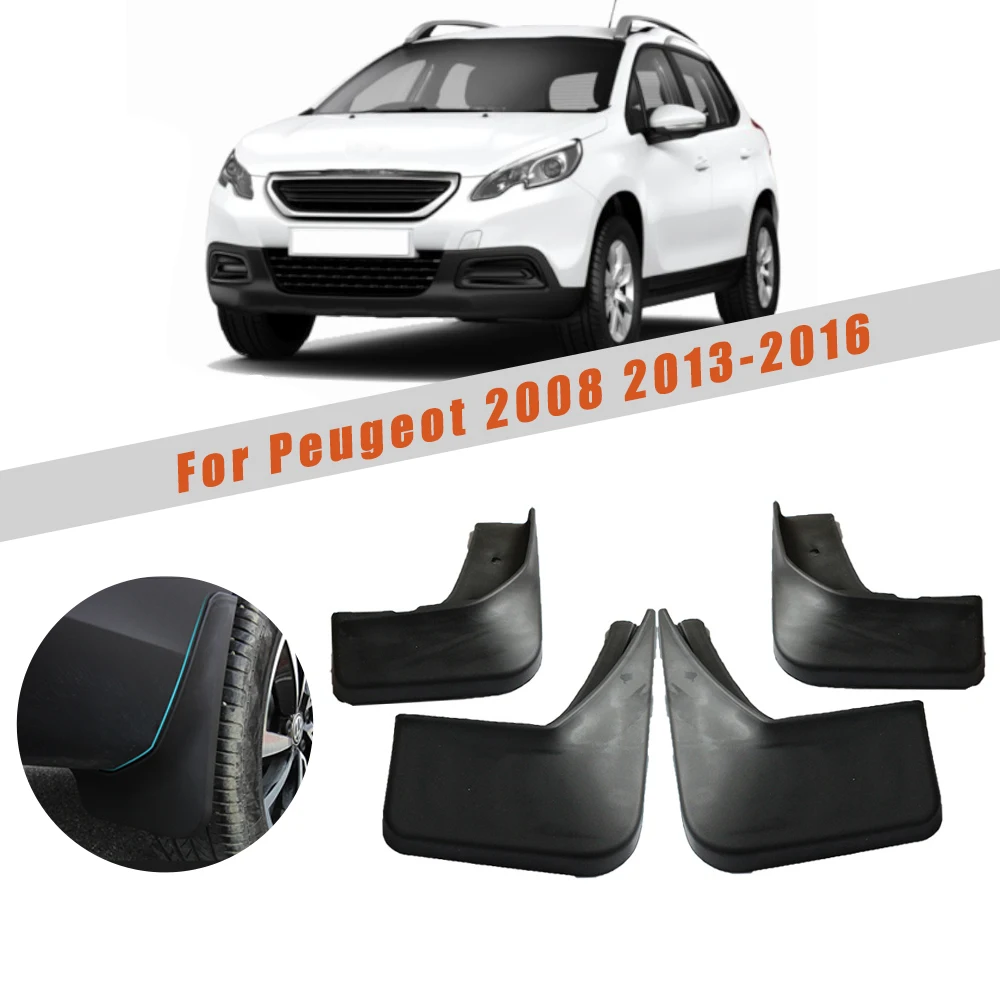 Car Mud Guards For Peugeot 2008 2013 2014 2015 2016 Splash Guards Over Fender Kit Car Styling Fender Accessories 4Pcs