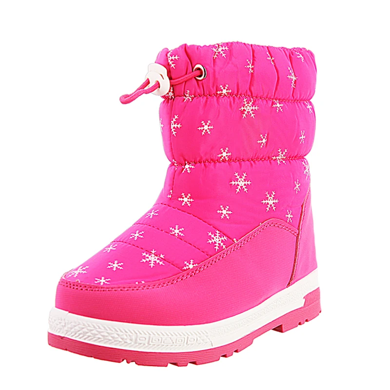 Cute eagle Girls Winter Boots boys Fashion Plush Snowshoe Water-Proof Students Sneakers Rubber Boots New Keep Warm Sneakers