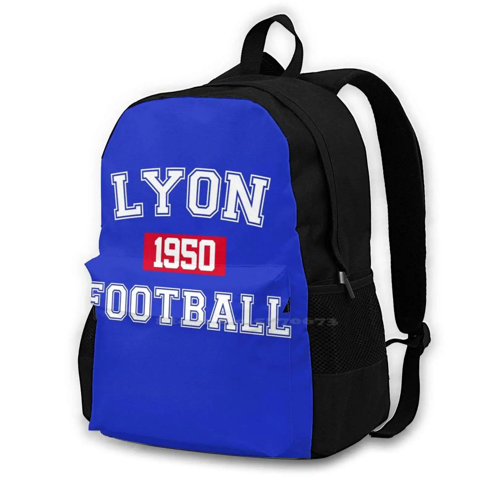 

Lyon Football Athletic College Style 1 Color Pattern Design Bag Student'S Backpack Rhone Alpes Fans Club Football Soccer Ligue