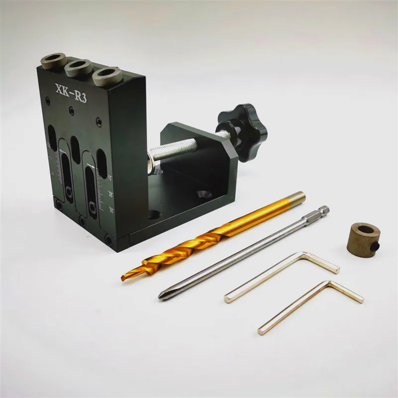 Pocket Hole Jig Kit System for Wood Working & Joinery and Step Drill Bit & Accessories Wood Work Tool