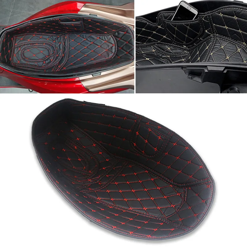 

FOR HONDA PCX160 pcx160 2021 Motorcycle PU Leather Rear Trunk Liner Cargo Bucket Pad Leather Storage Box Protector