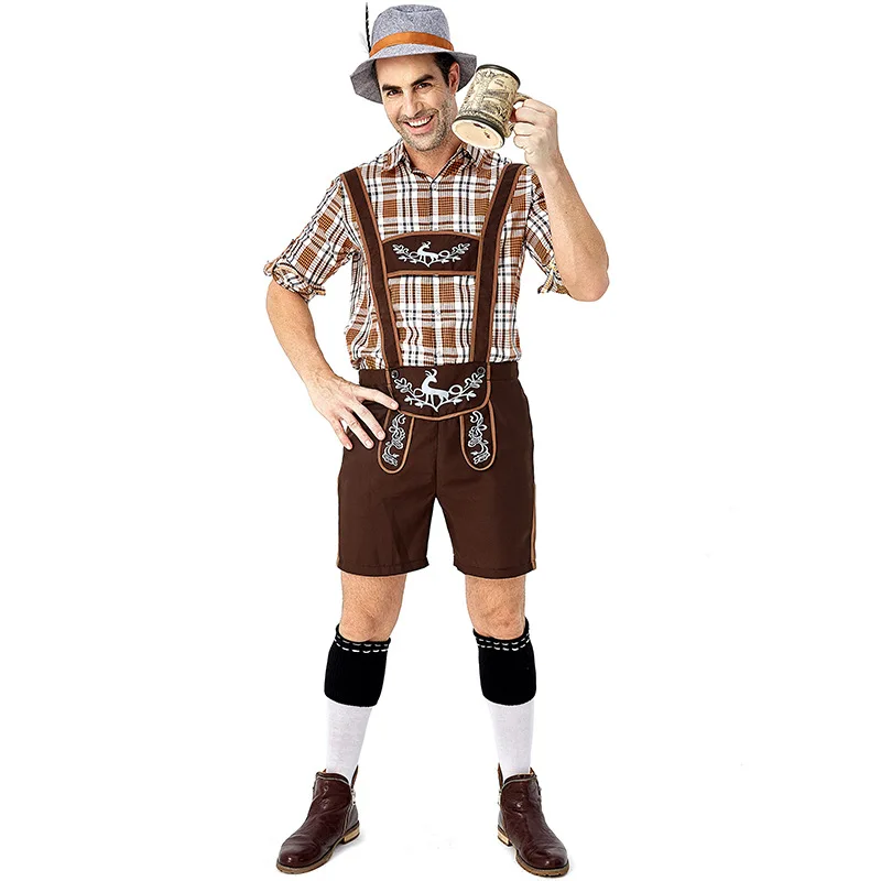 Mens Oktoberfest Costume Traditional Bavarian German Beer Festival Cosplay Outfit For Man Halloween Costume