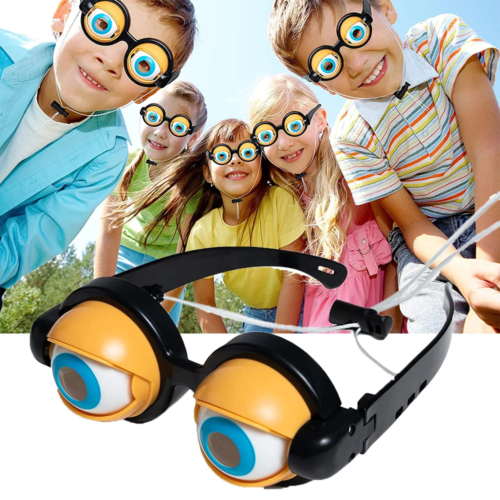 Crazy Eyes Glasses Toy Kids Party Supplies Favor Funny Pranks Plastic Glasses For Christmas Birthday Gift Novelty Toys Kids Toys