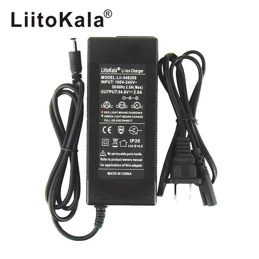 LiitoKala 13S 48V 2A Lithium-ion Battery Pack Charger 5.5*2.1mm Universal 54.6V AC DC Power Supply Adapter