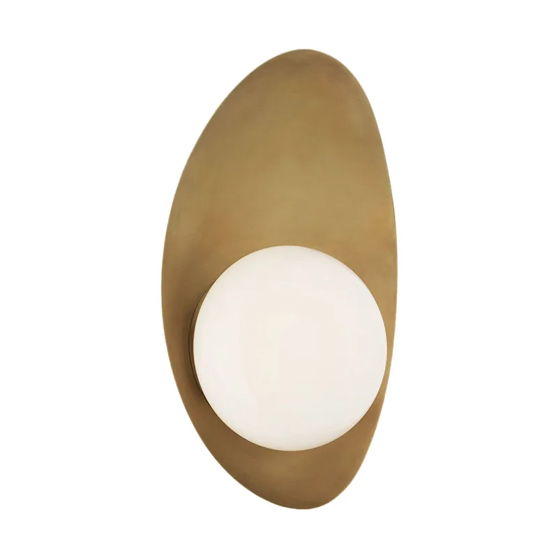 Nouvel Sconce Modern Oval Metal White Glass antique wall lamp Parlor Bedroom Surface Mount Golden Loft kitchen wall light