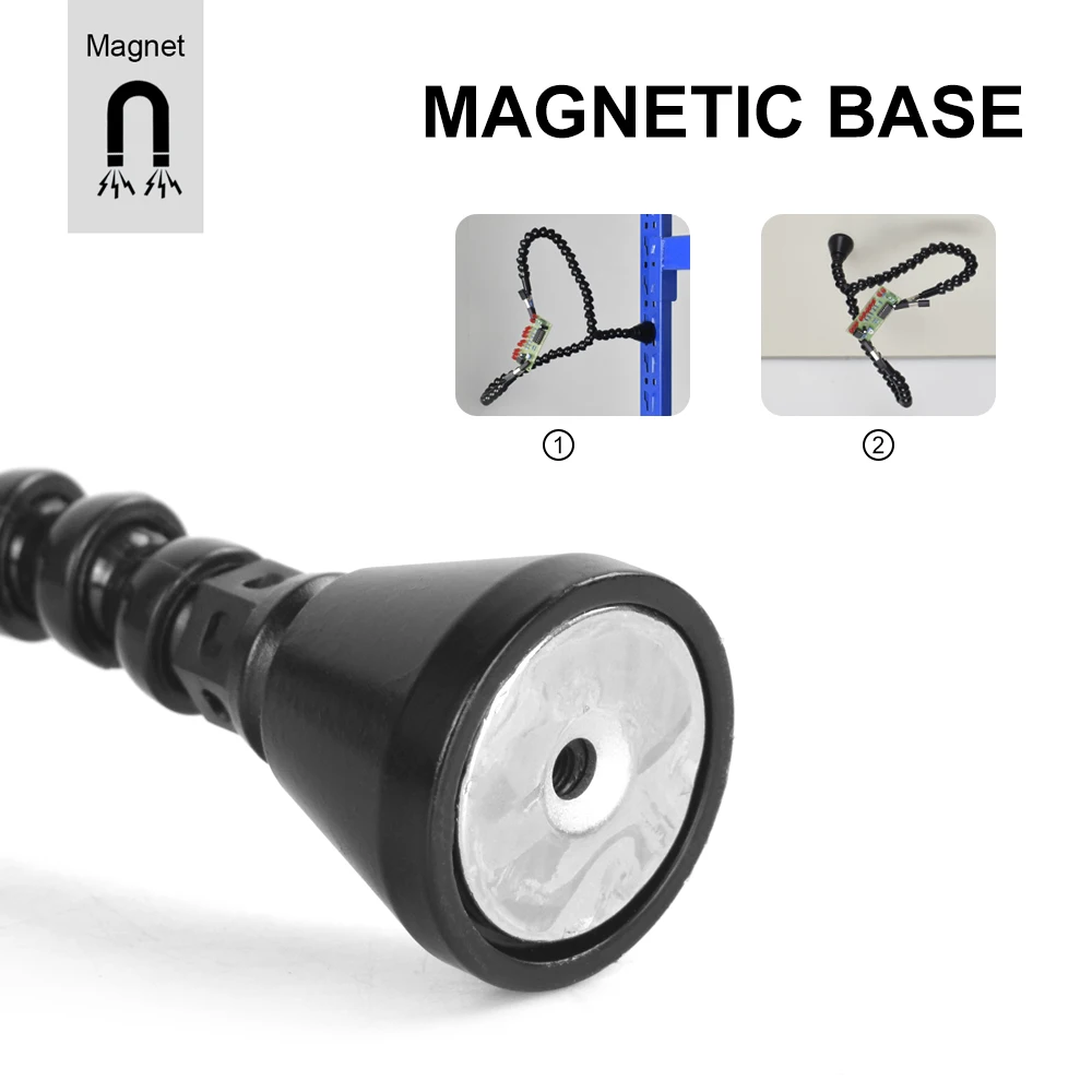 NEWACALOX Supporto per saldatura Braccio flessibile magnetico di tipo Y di terza mano per dispositivo PCB che aiuta le mani Strumento di riparazione