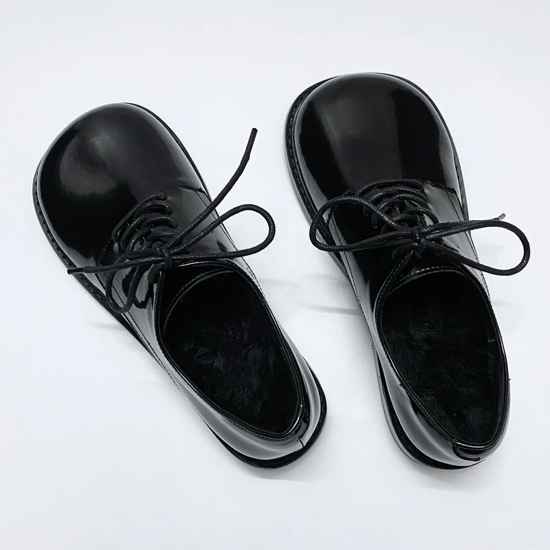 

New Fashion Square Toe Patent Pu Leather Shoes Women's Lace Up Comfortable Flat British College Ladies Jk Mary Jane Loli Shoe