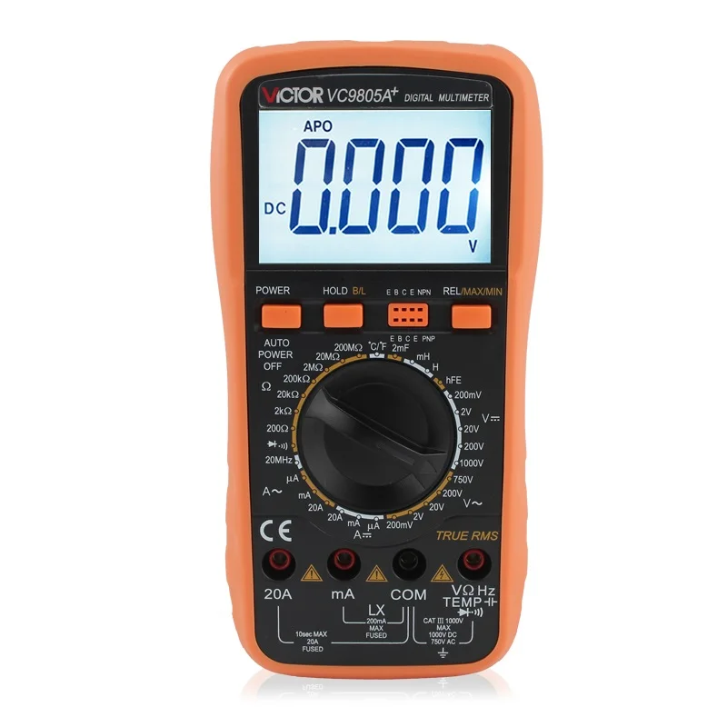 Victor Vc9805a Mais Multímetro Digital Testador de Temperatura Dmm Lcr Medidor Indutância Capacitância Frequência Hfe Teste.