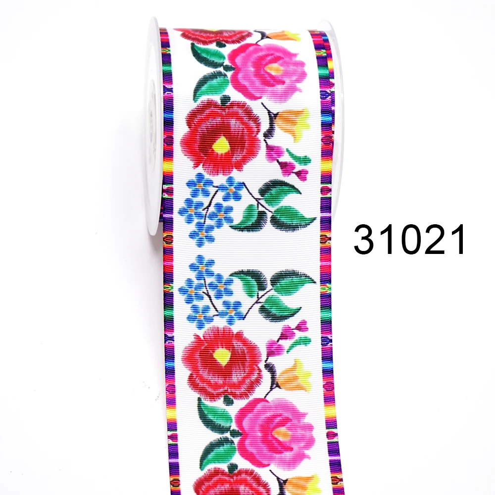 DIY Cartoon Mexican Style Printed Grosgrain Ribbon For Craft Supplies Sewing Accessories 5 Yards. 23940