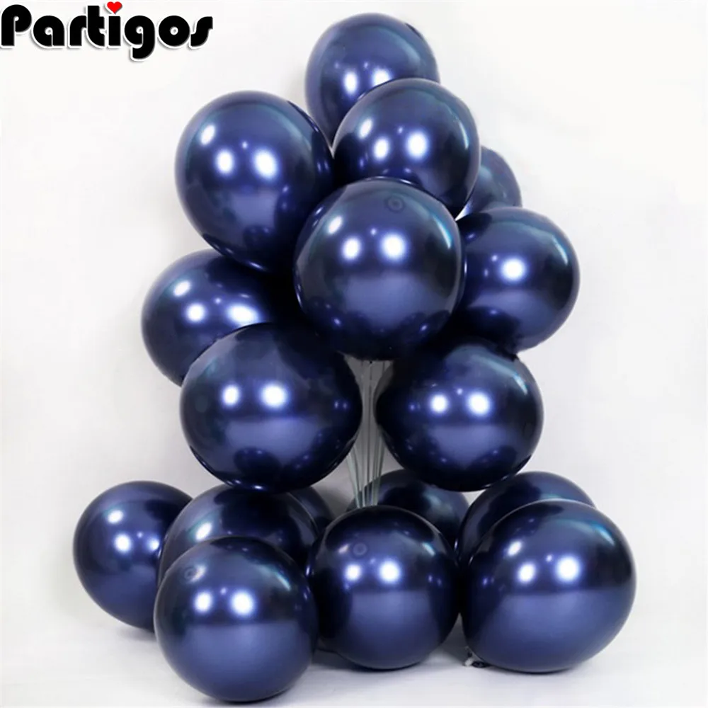 10 sztuk 10 "metaliczny jasny niebieski balony granatowy lateksowy balon urodziny dekoracje weselne walentynki balon powietrza 10 cali