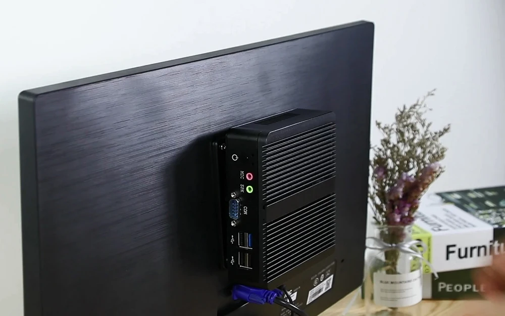 Mini Industrial Fanless Mini PC Intel Celeron J6412 J1900 N2840 Dual Gigabit LAN HDMI VGA 4x USB IoT Windows10/7 Linux Debian
