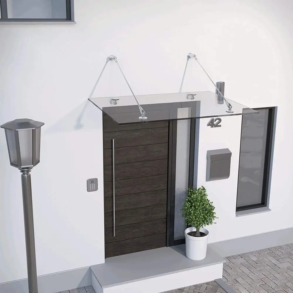 Imagem -03 - Vidro Temperado Door Canopy Porch Toldo Suportes sem Vidro Moderno Aço Inoxidável Kinmade304