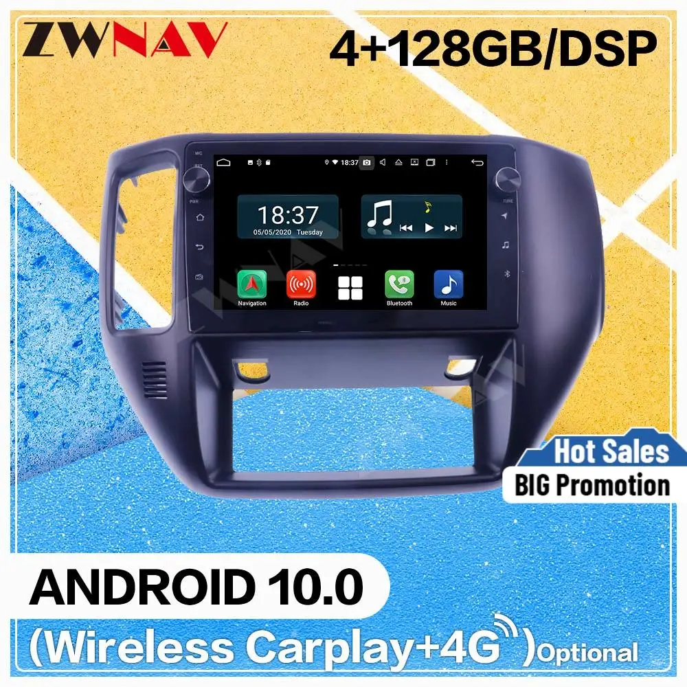 2 Din 4+128G DSP Carplay Android 10 Screen Player For Nissan Patrol Y61 Car GPS Navigation Radio Audio Stereo Recorder Head Unit