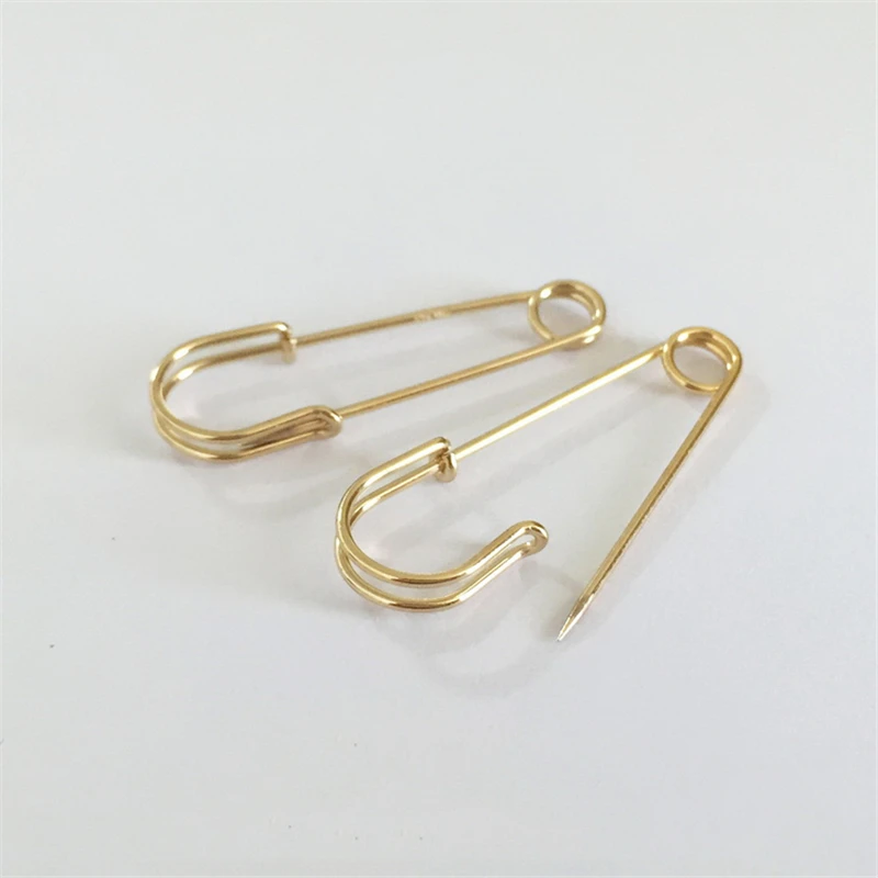 14K Gold Filled 11x32mm Brooch Pin Clasps Hooks Bulk Wholesale Supplies for Bracelets Necklace Making Handmade Jewelry Findings