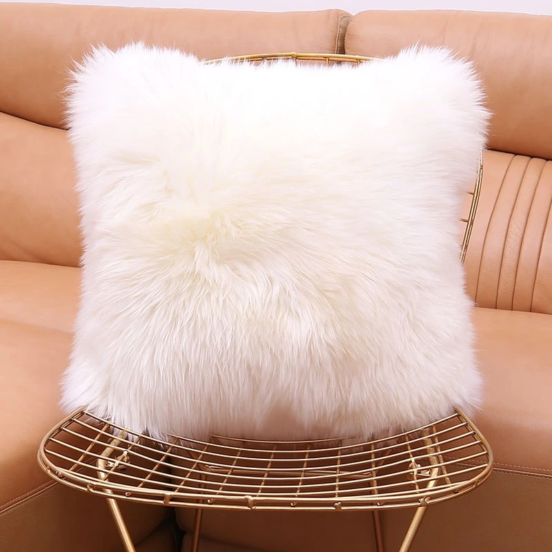 

CX-D-155D Warm Winter Bed Sofa Seat Cushions Real Australia Fur Sheep Skin Cushion Pillow Cover