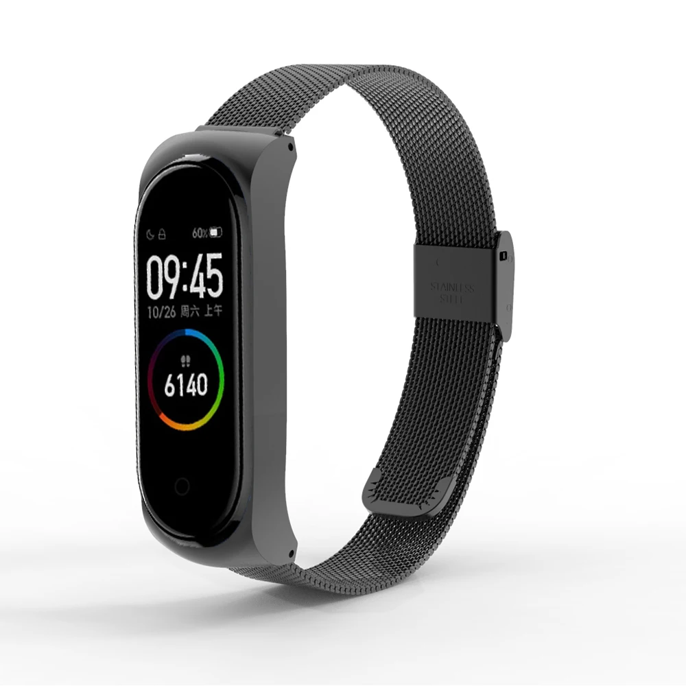 Correa de acero inoxidable para xiaomi Mi band 3/4/5/6/7, pulsera milanesa de Metal, 567