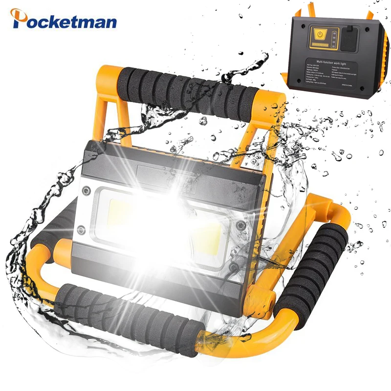 Portable LED Work Lamp 100W USB Rechargeable LED Torch Camping Lantern Waterproof Outdoor Searchlight Flashlight for Fish Hunt