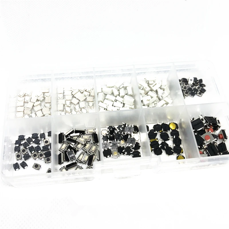 New Tactile Push Button Switch Kit 10 models 250 pcs Micro Momentary Switch Car Remote Control Button Switches Assortment Set