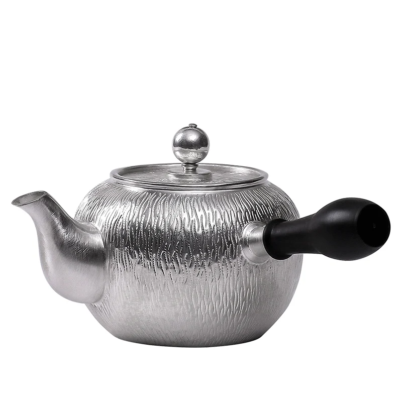 manual silver pot of sterling silver 999 side put the pot of tea home rush their insulation tea teapot pot of wood