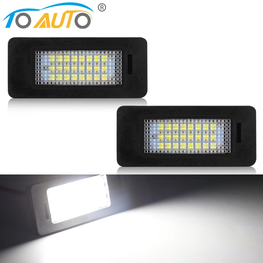 2Pcs Canbus Car Led License Plate Number Light Fit For Audi A1 A4 B8 4D 5D A5 S5 2D 5D A6 S6 For VW Golf Passat Auto Lamp 12V