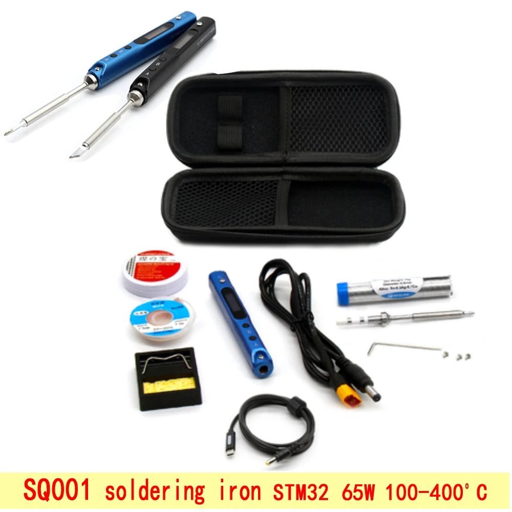 

SQ001 Mini Smart Portable adjustable temperature 65W soldering station electric soldering iron with DC power and TS100 iron tips